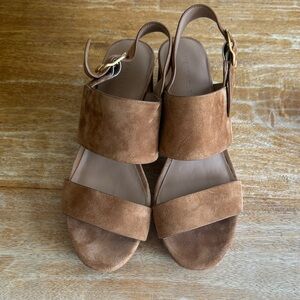 AEROSOLES Brown Suede Women's Sandals